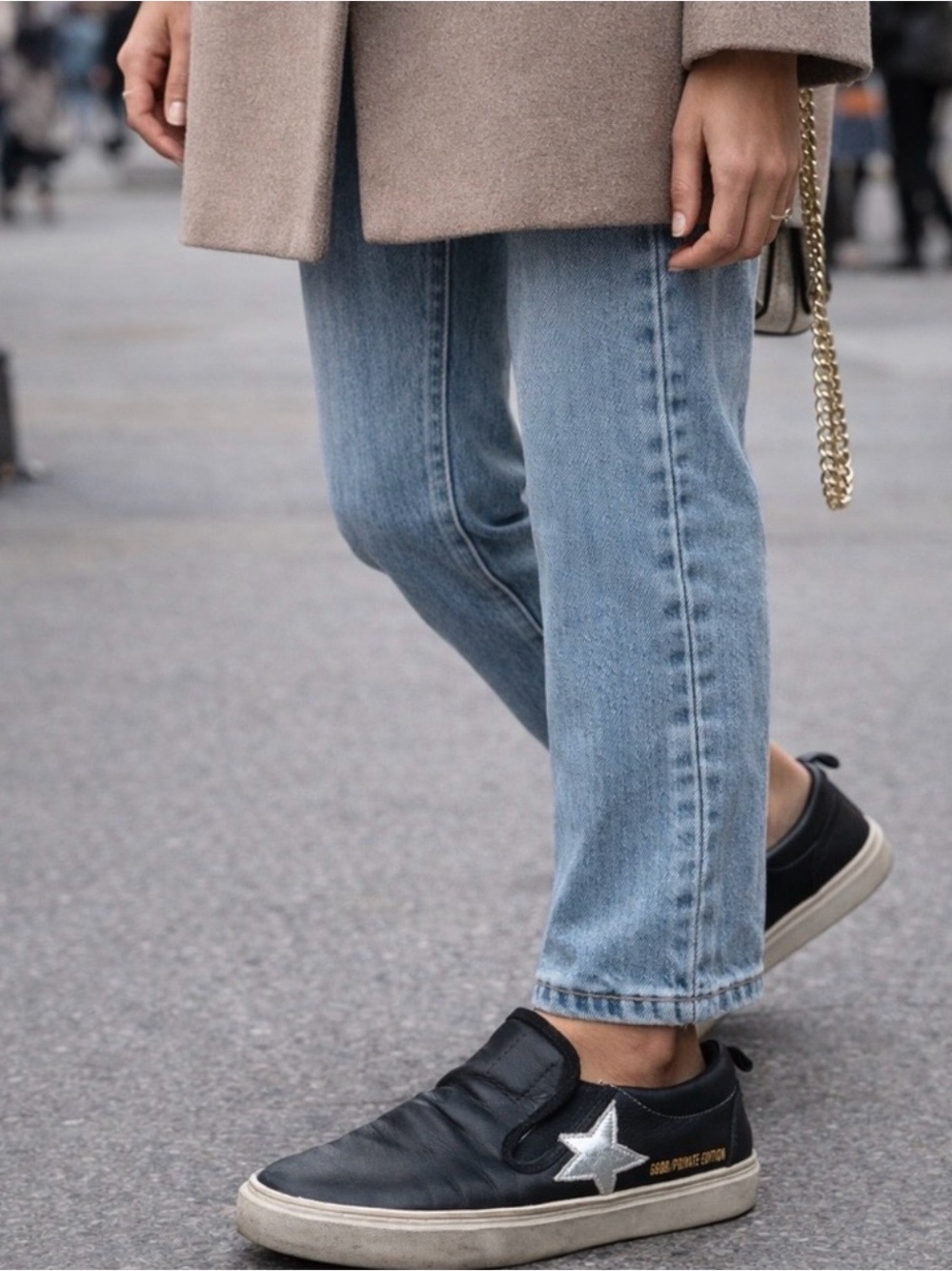 Golden Goose Hanami Private Edition Leather Slip-On Sneakers with Silver Star - Picture 2 of 16
